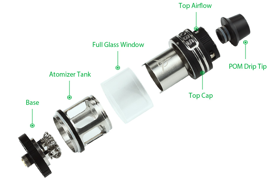 OBS Engine Mini RTA Tank - 3.5ml, Black