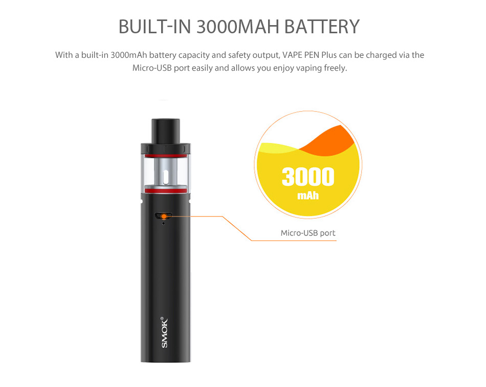 SMOK Vape Pen Plus Starter Kit - 3000mAh, Black & Rainbow