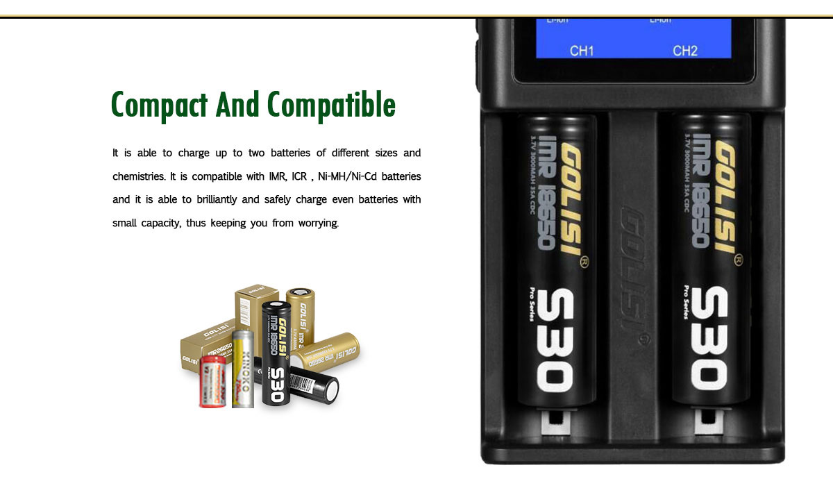 Golisi Smart CHARGER S2 For Vapes 18650 in pakistan