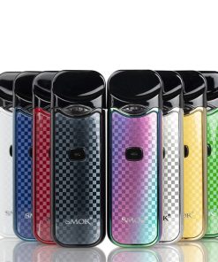Shop the SMOK NORD Pod System, drawing inspirations from the elegant NOVO and integrates a long-lasting 1100mAh rechargeable battery and a refillable 3mL cartridge design capable of utilizing mesh and ceramic coils.