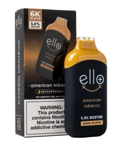 ELLO PLUS BY BLVK AMERICAN TOBACCO DISPOSABLE 6000PUFF VAPE
